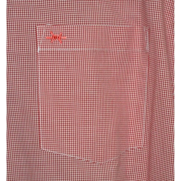 Texas Standard Red Micro Check Men's Dress Shirt Size L Cotton Western Button Up - Picture 5 of 11